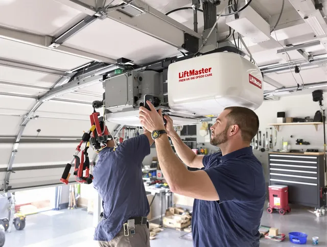 Killingly Garage Door Repair technician performing advanced diagnostics on garage opener in Killingly