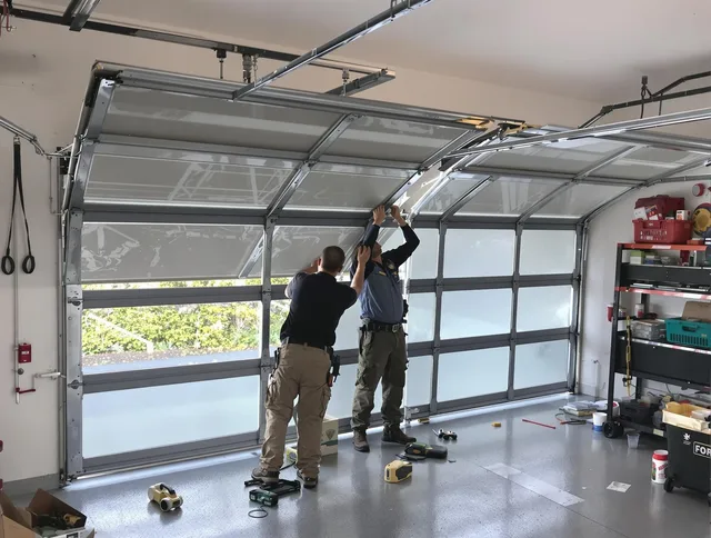 Killingly Garage Door Repair expert performing precise panel replacement on Killingly garage door